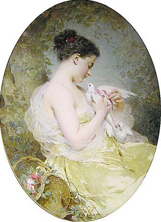 Charles Joshua Chaplin Young Girl with a Dove